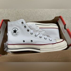 Authentic Converse Chuck All-Star 70 White/Garnet Hi-Top, 8.5 M, 10.5 W